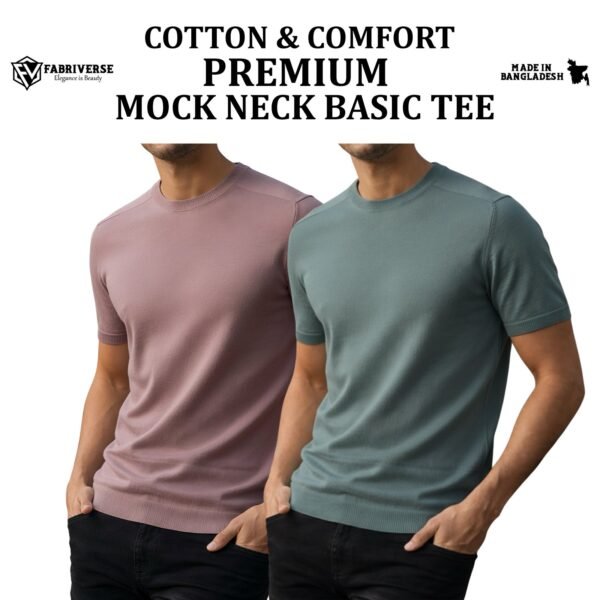 Premium Mock Neck (Brick-Pastle)