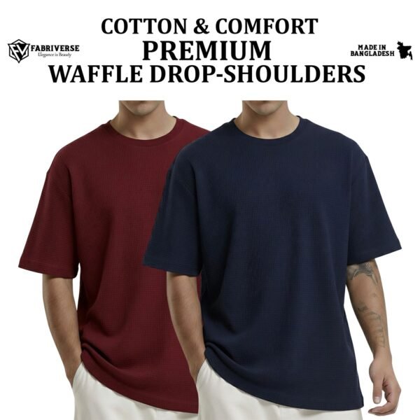 Premium Waffle Drop (Maroon-Navy)