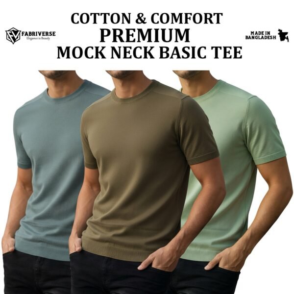 Premium Mock Neck (Pastle-Boil Olive-Lemon)