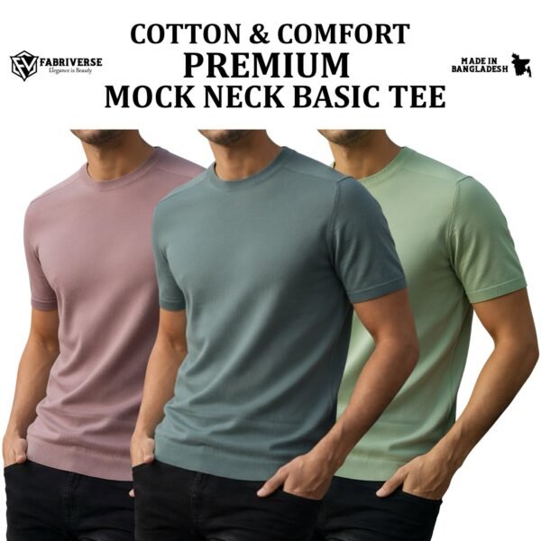 Premium Mock Neck (Brick-Pastle-Lemon)