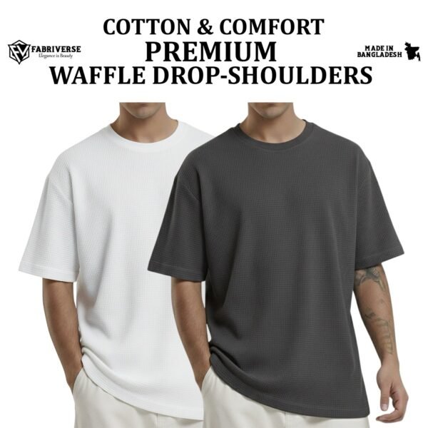Premium Waffle Drop (White-Charcoal)