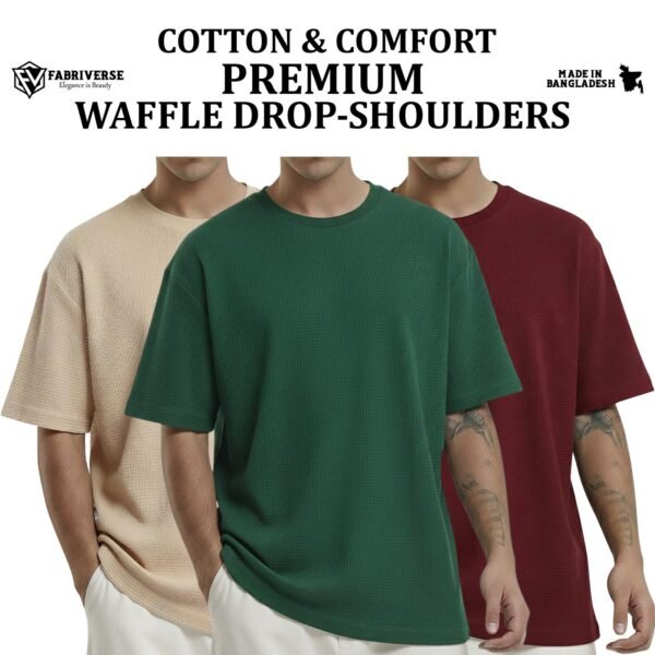 Premium Waffle Drop (Biscuit-B.Green-Maroon)