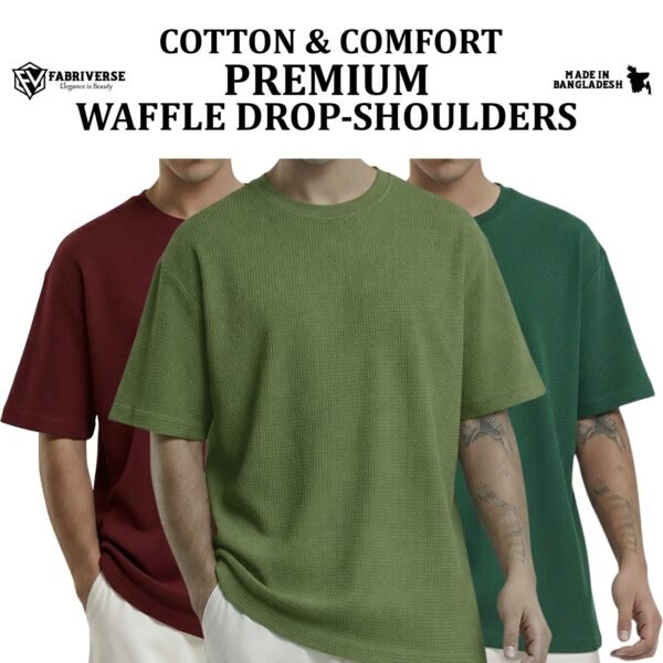 Premium Waffle Drop (Maroon-Olive-B.Green)