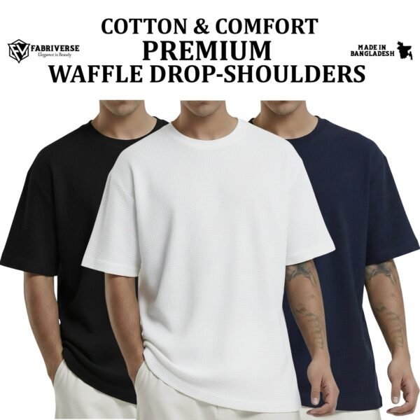 Premium Waffle Drop (Black-White-Navy)