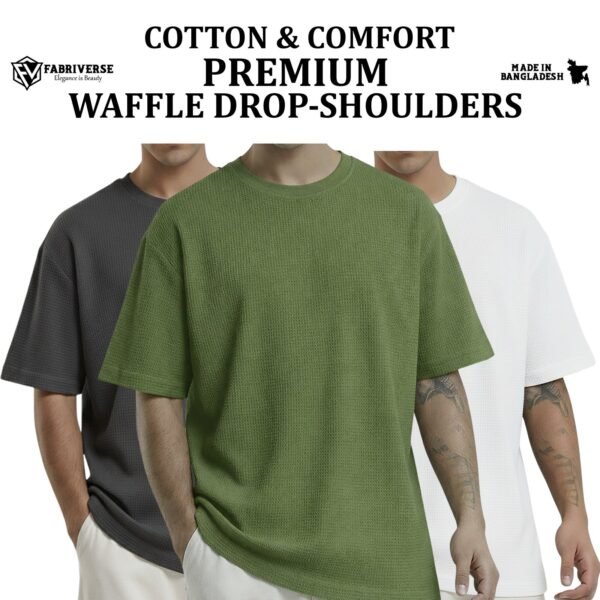 Premium Waffle Drop (Charcoal-Olive-White)