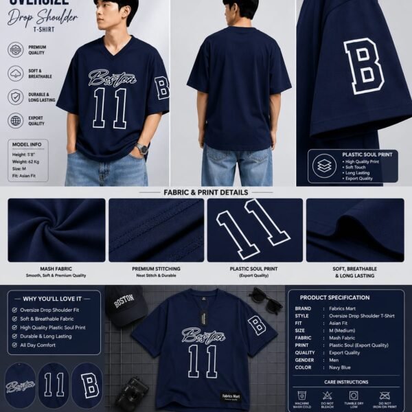 Premium Jersey Drop Sholder Navy