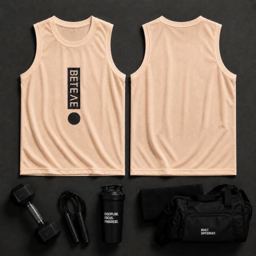 Elite Fitness Tank Top Beige
