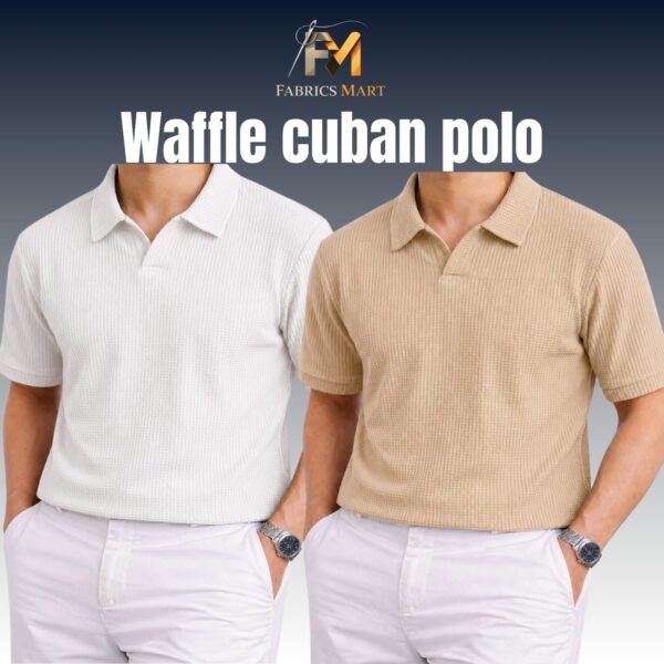 Waffle Cuban Polo White-Biscuit