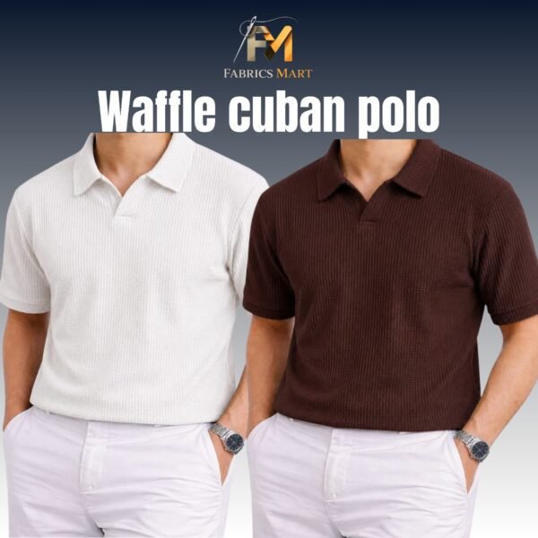 Waffle Cuban Polo White-Coffee