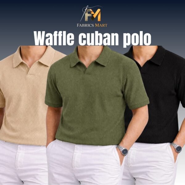 Waffle Cuban Polo Biscuit-Olive-Black