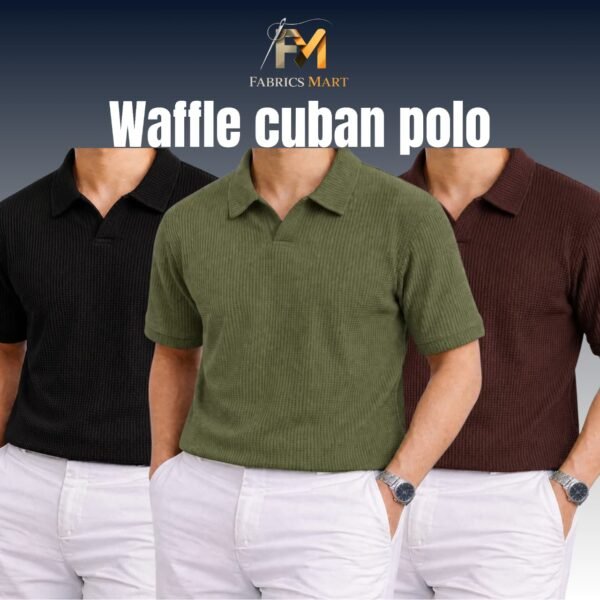 Waffle Cuban Polo Black-Olive-Coffee