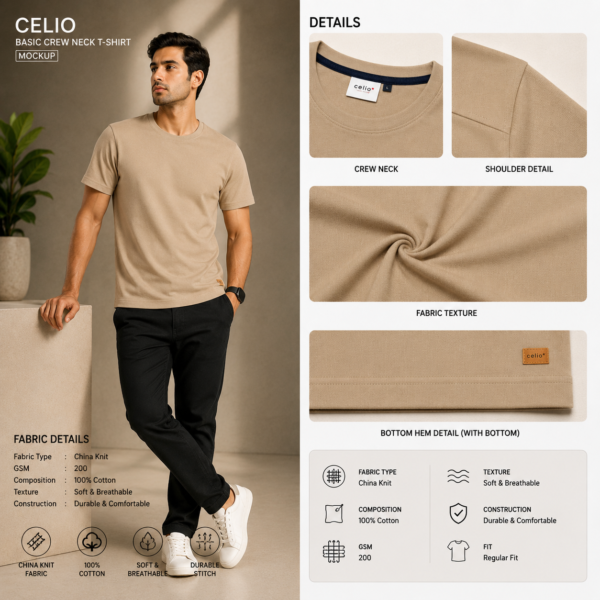 Premium Mock Neck (Beige)