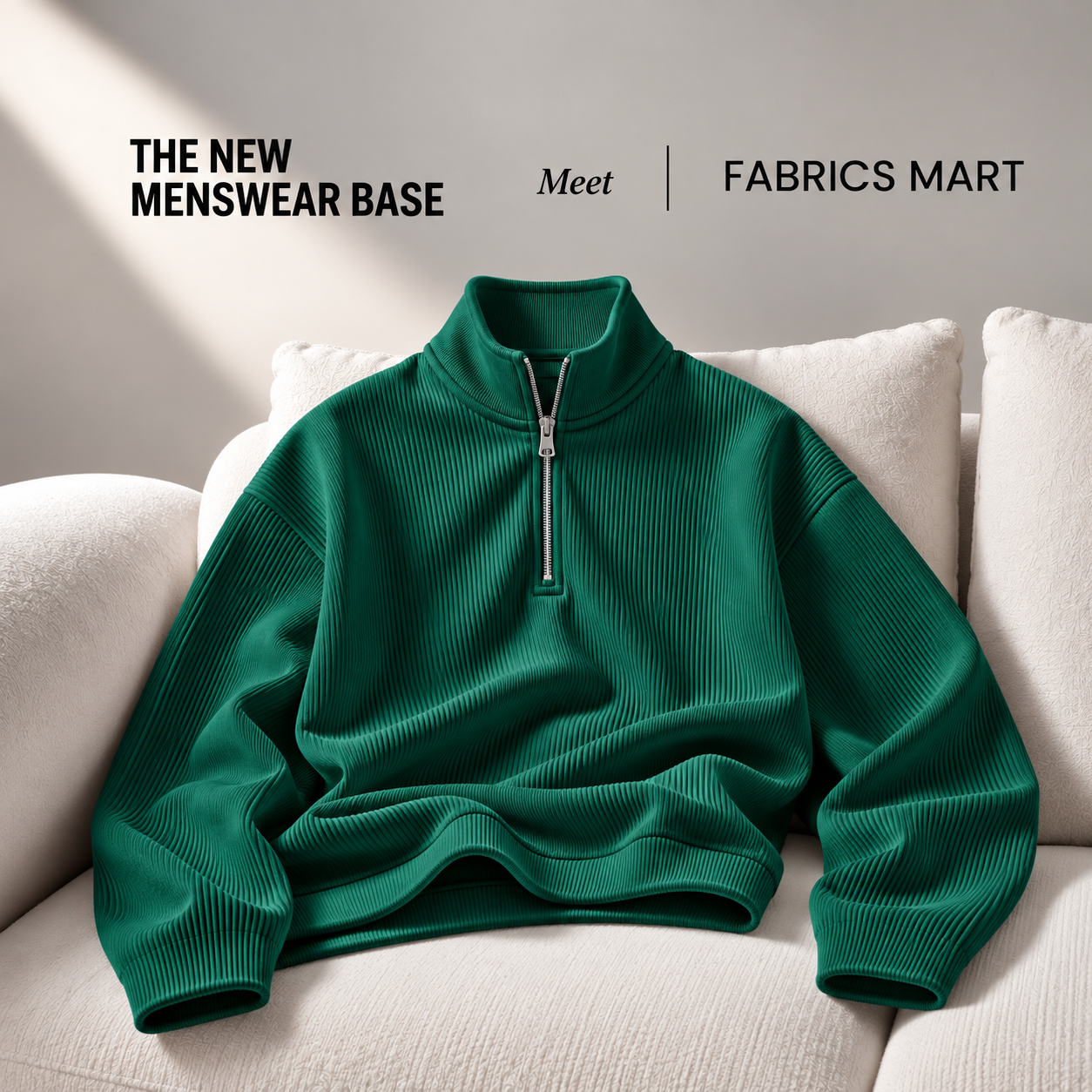 Premium Half Zipper Sweatshirt (B.Green)