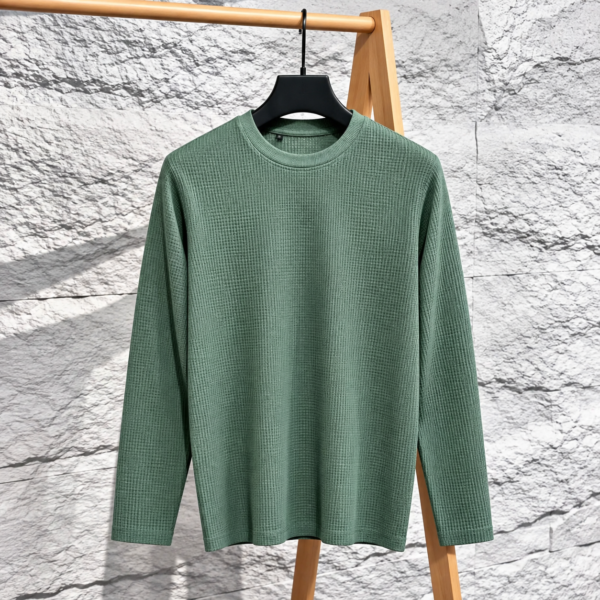Premium Waffle Full Sleeve Tee (Mint)